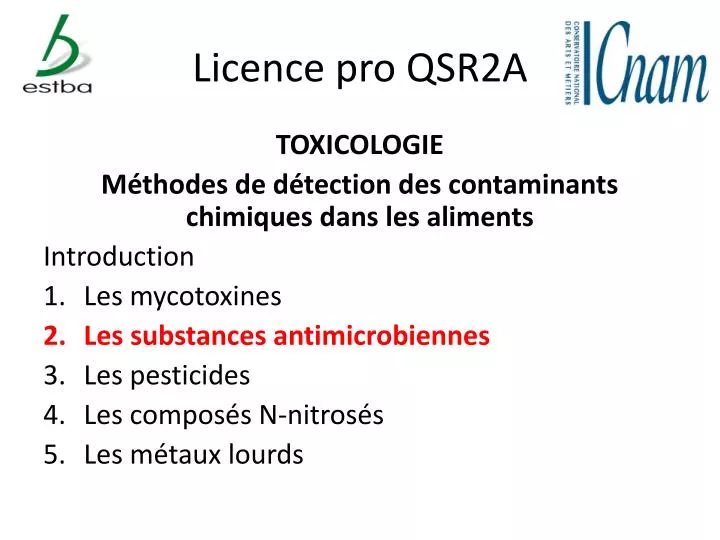 licence pro qsr2a