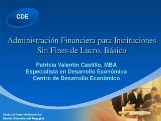 administraci n financiera para instituciones sin fines de lucro b sico