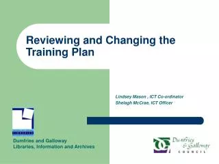 Reviewing and Changing the Training Plan