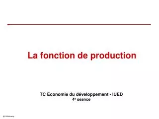 la fonction de production