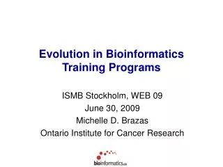 Evolution in Bioinformatics Training Programs