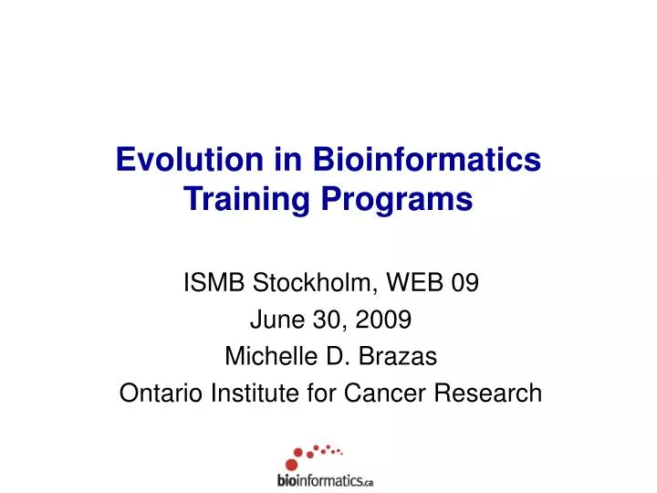 evolution in bioinformatics training programs