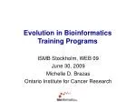 Evolution in Bioinformatics Training Programs - slide 1
