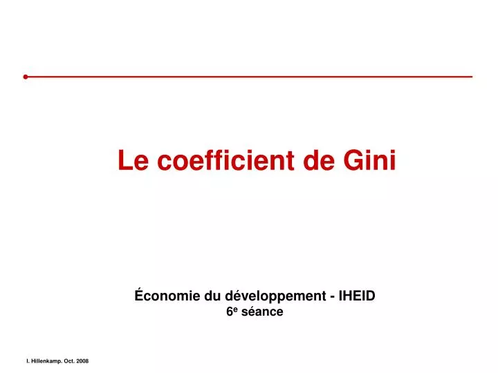 le coefficient de gini