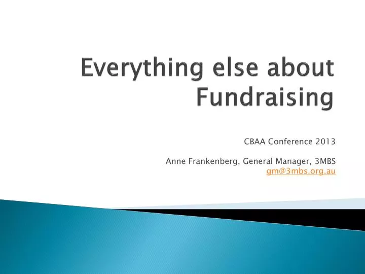 everything else about fundraising