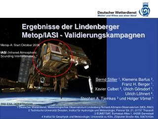 Ergebnisse der Lindenberger Metop/IASI - Validierungskampagnen