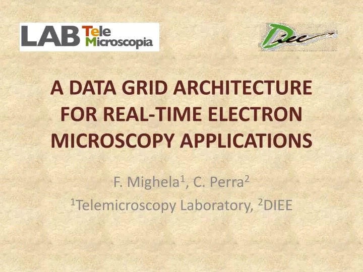 a data grid architecture for real time electron microscopy applications