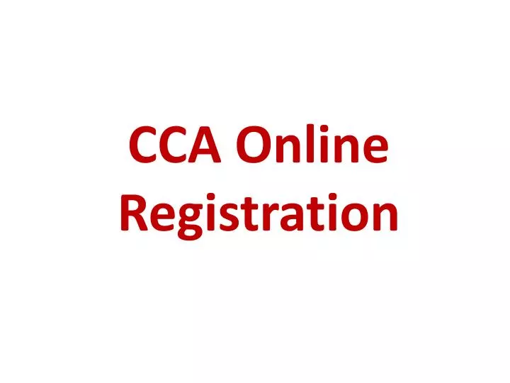 cca online registration