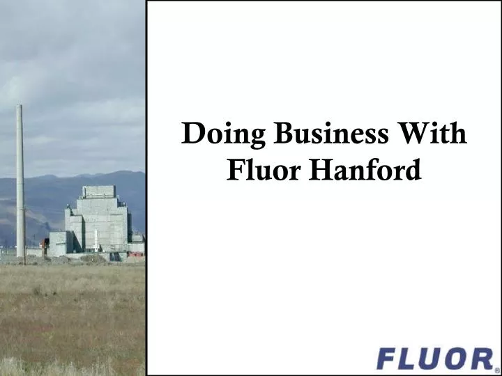 doing business with fluor hanford