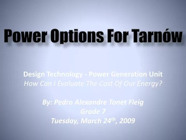 power options for tarn w
