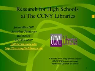 Research for High Schools at The CCNY Libraries
