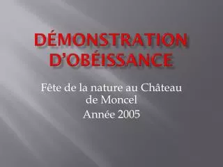 d monstration d ob issance
