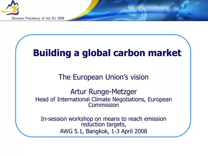 building a global carbon market