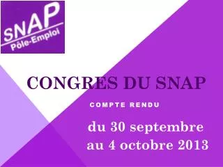 congres du snap