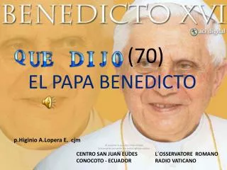 70 el papa benedicto