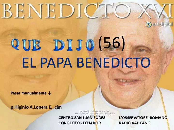 56 el papa benedicto