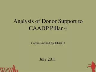 Analysis of Donor Support to CAADP Pillar 4