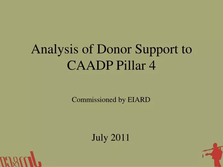 analysis of donor support to caadp pillar 4