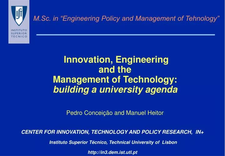 m sc in engineering policy and management of tehnology