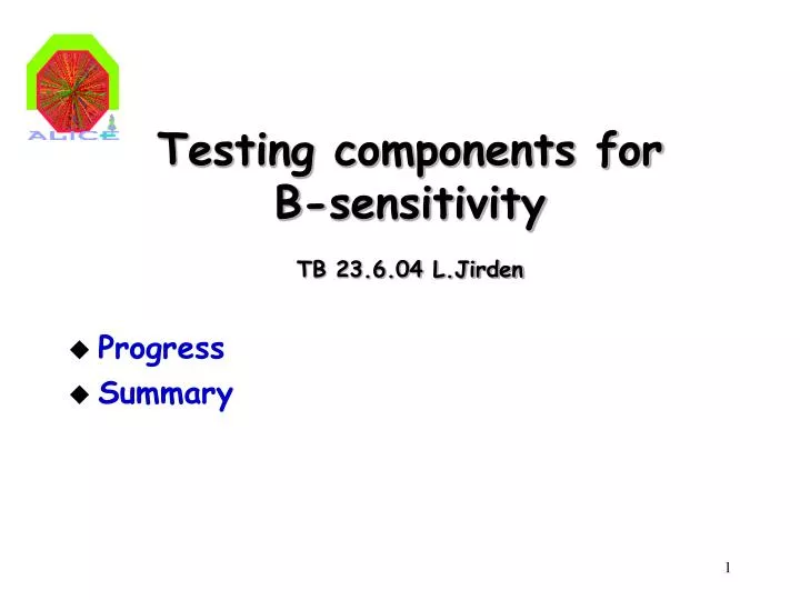 testing components for b sensitivity tb 23 6 04 l jirden