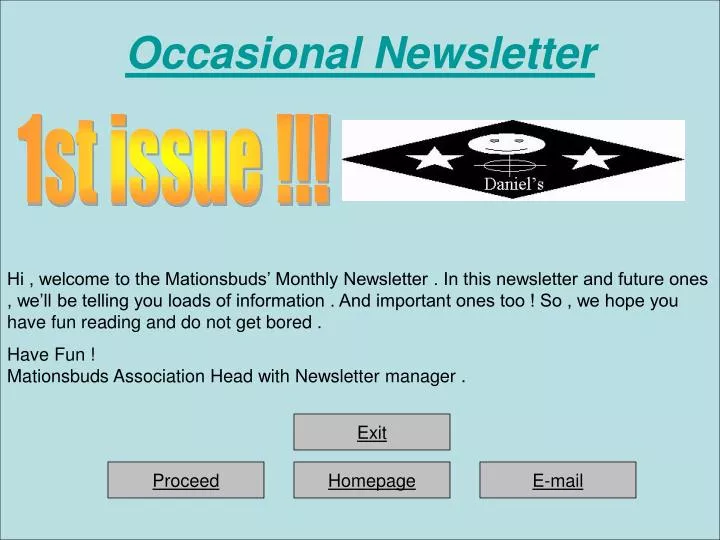 occasional newsletter