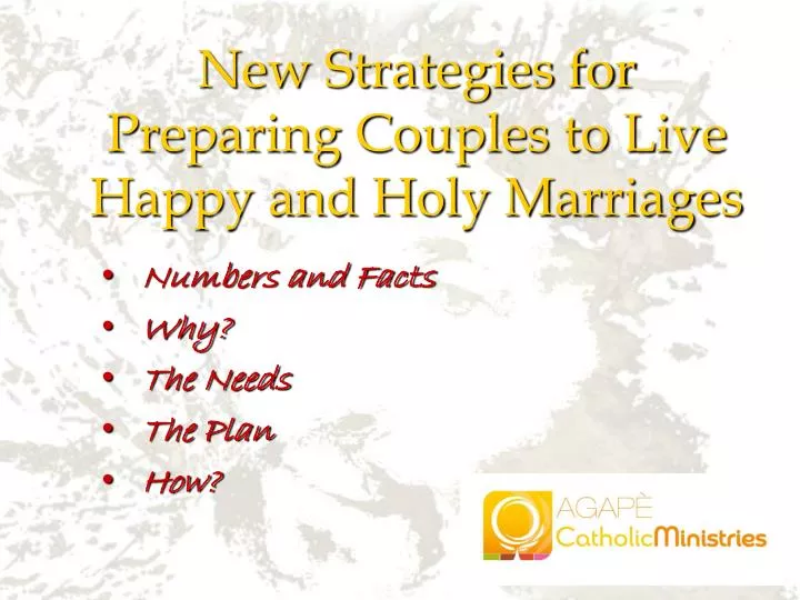 new strategies for preparing couples to live happy and holy marriages