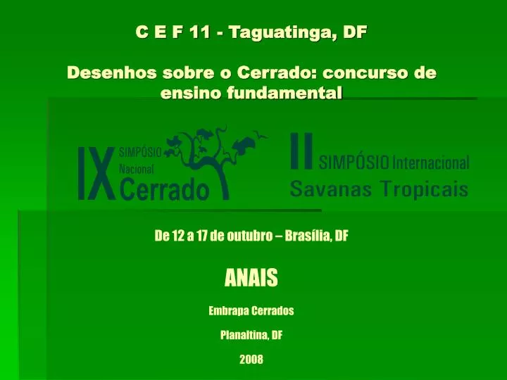 c e f 11 taguatinga df desenhos sobre o cerrado concurso de ensino fundamental