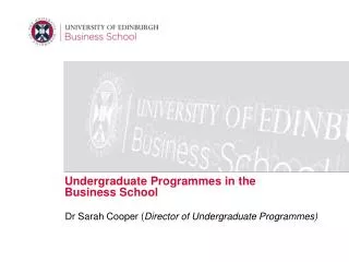 Undergraduate Programmes in the Business School