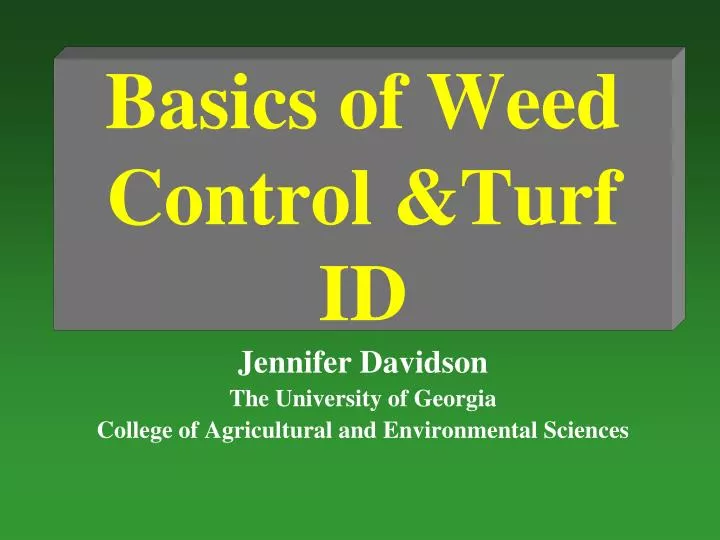 basics of weed control turf id