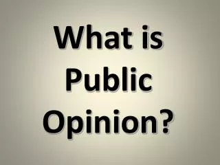 What is Public Opinion?