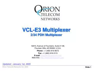 VCL-E3 Multiplexer 2/34 PDH Multiplexer