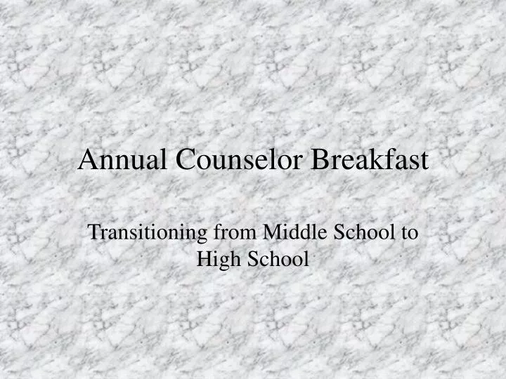 annual counselor breakfast