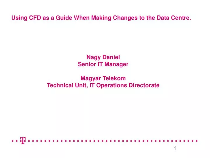 using cfd as a guide when making changes to the data centre