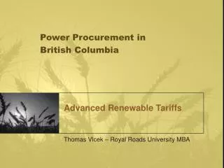 Advanced Renewable Tariffs