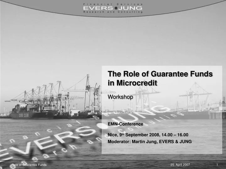 the role of guarantee funds in microcredit