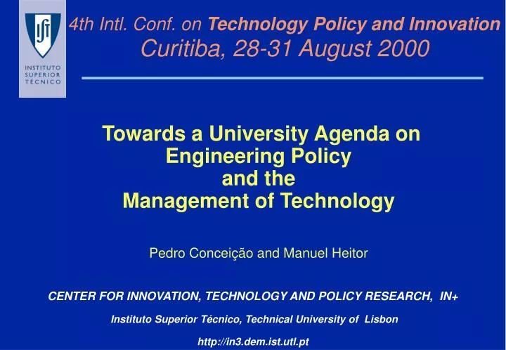 4th intl conf on technology policy and innovation curitiba 28 31 august 2000