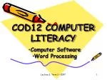 PPT - COMPUTER LITERACY PowerPoint Presentation, free download - ID:5437636