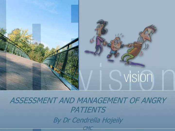 assessment and management of angry patients by dr cendrella hojeily cmc