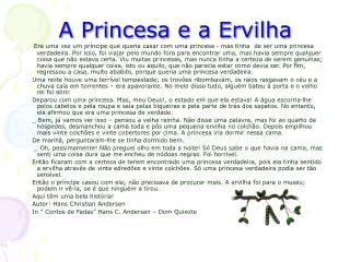 a princesa e a ervilha