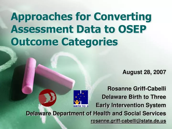 approaches for converting assessment data to osep outcome categories