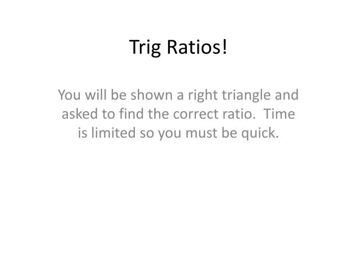 trig ratios