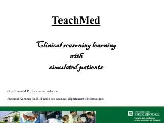 TeachMed Clinical reasoning learning with simulated patients