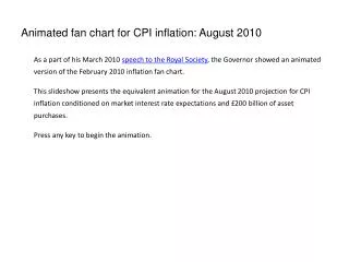 Animated fan chart for CPI inflation: August 2010