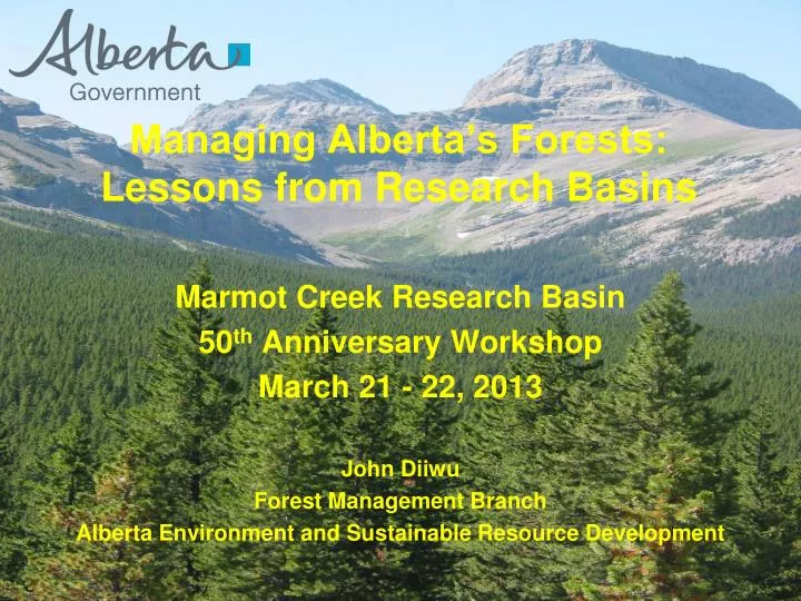 managing alberta s forests lessons from research basins