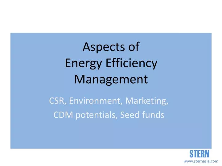 aspects of energy efficiency management