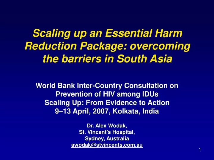 scaling up an essential harm reduction package overcoming the barriers in south asia