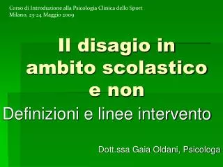 il disagio in ambito scolastico e non
