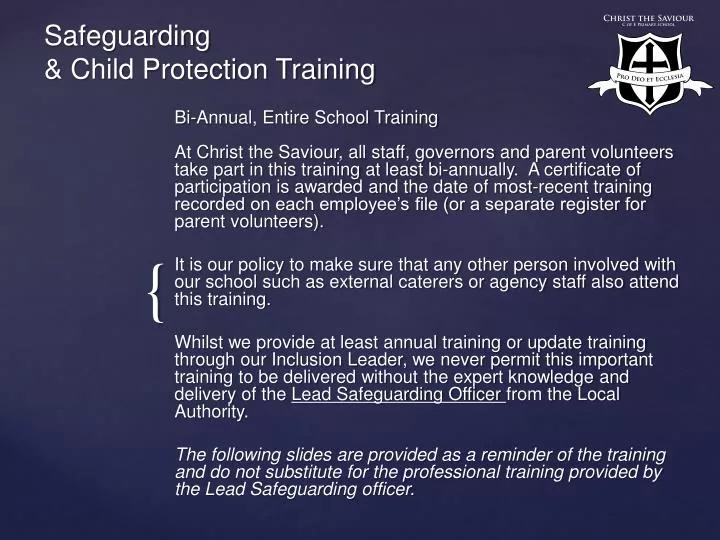safeguarding child protection training