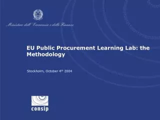 EU Public Procurement Learning Lab: t he Methodology