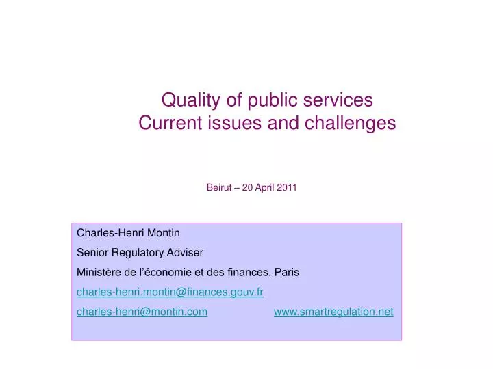 quality of public services current issues and challenges